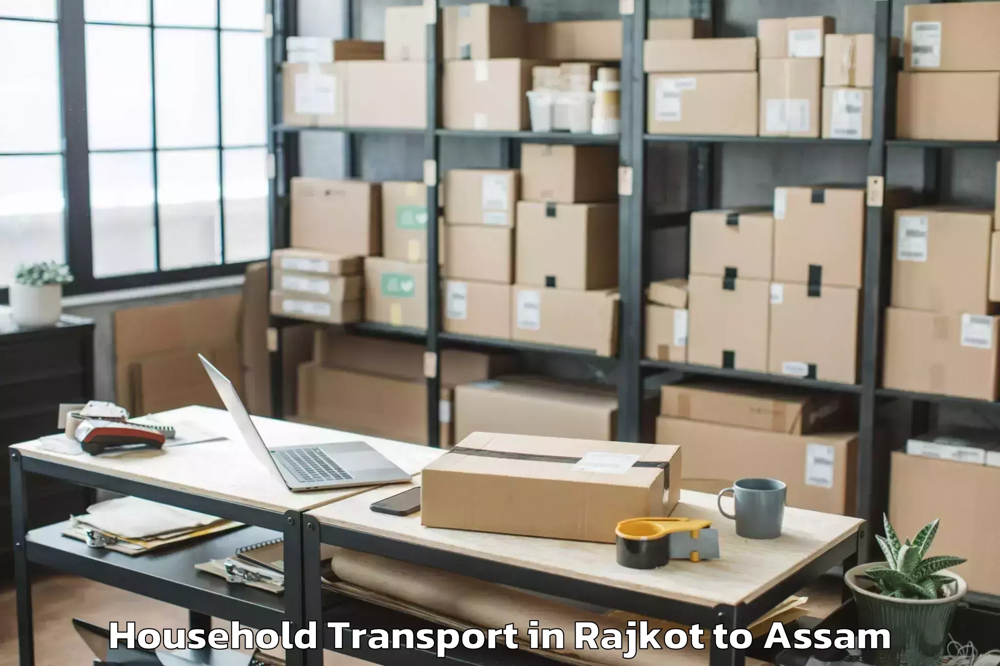 Book Rajkot to Rangia Household Transport Online